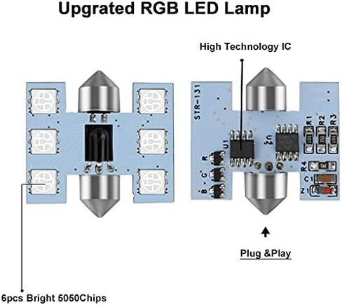 578 LED Bulb 41mm 42mm 212-2 211-2 578 Festoon LED Bulbs 16 Colors RGB with Remote Control Replacement for Map Dome License Plate Courtesy Lights Lamps (Pack of 4) in Saudi Arabia