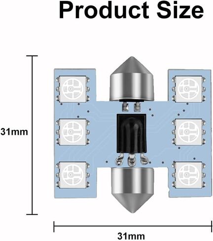 578 LED Bulb 41mm 42mm 212-2 211-2 578 Festoon LED Bulbs 16 Colors RGB with Remote Control Replacement for Map Dome License Plate Courtesy Lights Lamps (Pack of 4) in Saudi Arabia