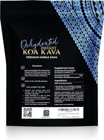 Koa Kava Dehydrated Instant Kava - 100% Dehydrated Instant Green Fijian Kava Root Powder, 8 oz (226g) Bag in Saudi Arabia