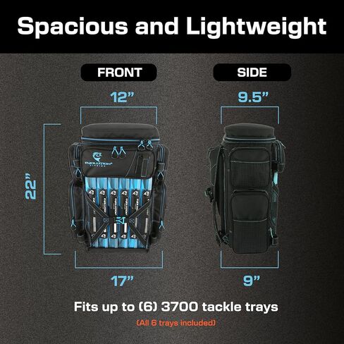 Evolution Fishing Drift Series Tackle Backpack, Outdoor Rucksack w/ 6 Fishing Tackle Trays, Heavy Duty in Saudi Arabia
