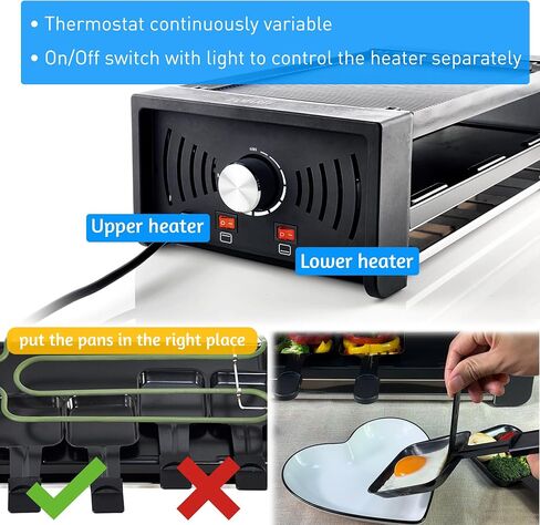 Tamarit Raclette Cheese Table Grill محمولة كهربائية داخلية كورية شواء الشواء 1400 W Raclette Party Grill مع الحديد غير لاصق كبير شواية شواية Raclette للحفلات المنزلية ، الفولاذ المقاوم للصدأ in Kuwait