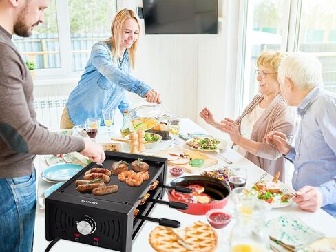 Tamarit Raclette Cheese Table Grill محمولة كهربائية داخلية كورية شواء الشواء 1400 W Raclette Party Grill مع الحديد غير لاصق كبير شواية شواية Raclette للحفلات المنزلية ، الفولاذ المقاوم للصدأ in Kuwait
