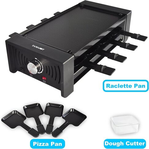 Tamarit Raclette Cheese Table Grill محمولة كهربائية داخلية كورية شواء الشواء 1400 W Raclette Party Grill مع الحديد غير لاصق كبير شواية شواية Raclette للحفلات المنزلية ، الفولاذ المقاوم للصدأ in Kuwait