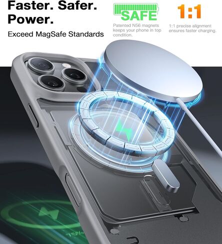 Torras أقوى Magnetic & Shockproof iPhone 16 Pro ، حماية إسقاط من الدرجة العسكرية ، متوافقة مع Magsafe ، ضئيل مضاد للخلع ، Black الشفاف غير اللامع in Kuwait