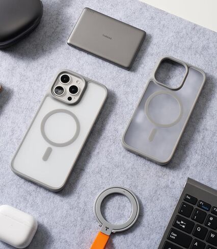Torras أقوى Magnetic & Shockproof iPhone 16 Pro ، حماية إسقاط من الدرجة العسكرية ، متوافقة مع Magsafe ، ضئيل مضاد للخلع ، Black الشفاف غير اللامع in Kuwait