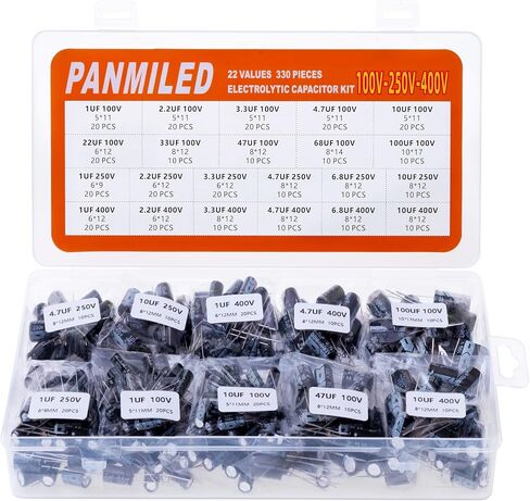 PANMILED 35 قيم 700 قطعة مجموعة متنوعة من مكثفات كهربائيا من الألومنيوم 0.1 فائق التوهج-1000 فائق التوهج 10 فولت 16 فولت 25 فولت 50 فولت سلسلة مكثفات كهربائية من الألومنيوم للإدراج المباشر in Kuwait