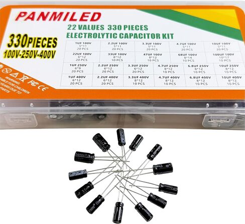 PANMILED 35 قيم 700 قطعة مجموعة متنوعة من مكثفات كهربائيا من الألومنيوم 0.1 فائق التوهج-1000 فائق التوهج 10 فولت 16 فولت 25 فولت 50 فولت سلسلة مكثفات كهربائية من الألومنيوم للإدراج المباشر in Kuwait