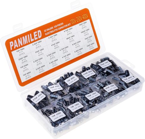 PANMILED 35 قيم 700 قطعة مجموعة متنوعة من مكثفات كهربائيا من الألومنيوم 0.1 فائق التوهج-1000 فائق التوهج 10 فولت 16 فولت 25 فولت 50 فولت سلسلة مكثفات كهربائية من الألومنيوم للإدراج المباشر in Kuwait
