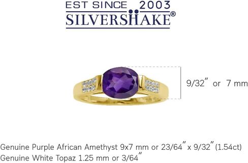 Silvershake Oval Shape Birthstone Gemstones 925 Sterling Silver Solitaire Right Hand Anniversary Ring Jewelry for Women in Saudi Arabia