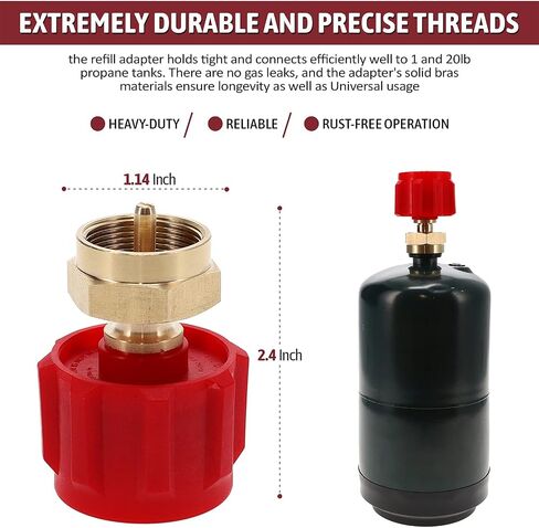 Gas One 2-Pack Propane Refill Adapter for 1lb Propane Tanks & Fits 20lb Propane Tank in Kuwait
