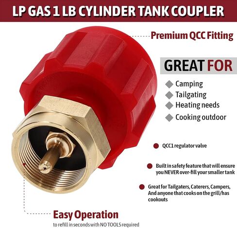 Gas One 2-Pack Propane Refill Adapter for 1lb Propane Tanks & Fits 20lb Propane Tank in Kuwait