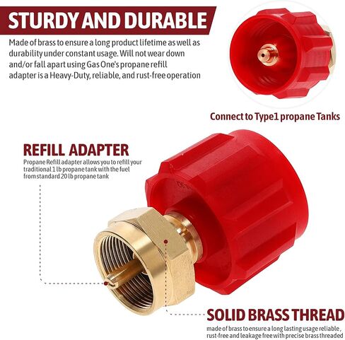 Gas One 2-Pack Propane Refill Adapter for 1lb Propane Tanks & Fits 20lb Propane Tank in Kuwait
