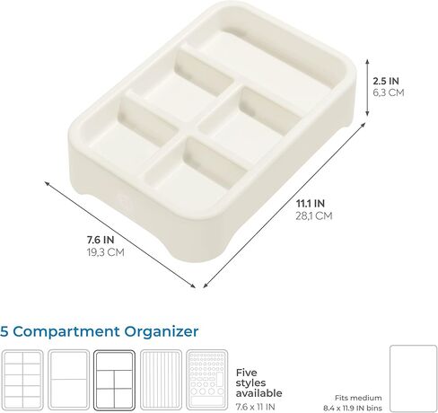 Idesign المعاد تدويرها منظم البطارية المقسم ، 7.6 "× 11.1" × 1 "، جوز الهند in Kuwait
