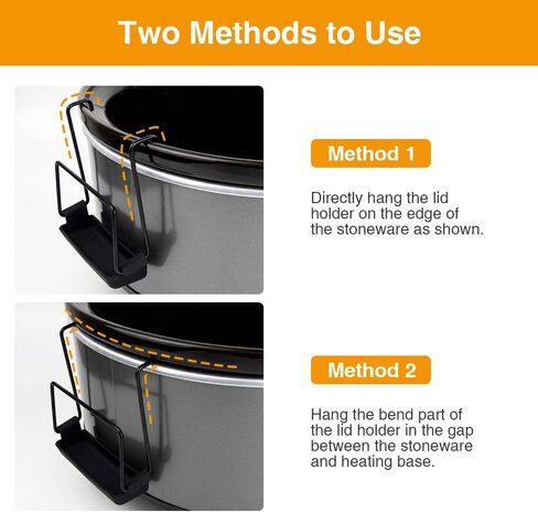 حامل غطاء طباخ بطيء للطهي ، منظم غطاء وعاء خالٍ من اليدين يناسب معظم الطهي البطيء ، رف غطاء وعاء من الفولاذ المقاوم للصدأ مع حوض السيليكون لا يوجد أي فوضى (أسود ، حزمة واحدة) in Kuwait