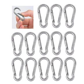 20pcs carabiner small ciip ، 1.57inch mini carabiners مقاطع ، m4 الفولاذ المقاوم للصدأ الصلب الربيعي خطاف الثقيلة ، قفل carribenares لتسلق الصيد التخييم في التخييم (M4-1.57 بوصة)