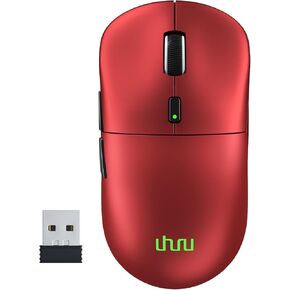 ماوس ألعاب لاسلكي من UHURU، ماوس ألعاب بدقة 26000 نقطة لكل بوصة، بإضاءة خلفية RGB، ماوس لاسلكي 2.4G/Type-C مع 6 أزرار قابلة للبرمجة، قابلة لإعادة الشحن، 70 ساعة لألعاب الكمبيوتر المحمول، أسود