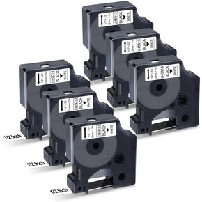 6x استبدال لشريط Dymo D1 Label 45013 لـ Dymo Label Maker تعبئين D1 A45013 S0720530 ، العمل مع Dymo Labelmanager 160 280 360d 420p 210d PNP Laber