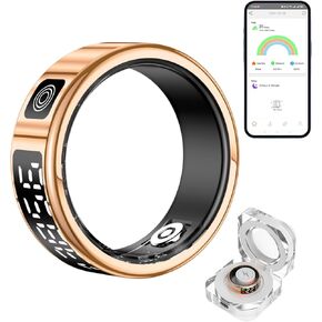 خاتم ذكي مع عرض LED للنساء ، حلقات ذكية مقاومة للماء IP68 للرجال ، النوم ، أكسجين الدم ، معدل ضربات القلب ، خطوات التتبع الصحية الذكية. (الفضة ، 9)