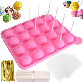 طقم الكعكة البوب ​​طقم 705pcs صانع البوب ​​كعكة المصاصة مع حامل البوب ​​كعكة ، وعصي البوب ​​كعكة وأغلفة ، وقلم تزيين ، 4 نصائح للأنابيب ، وقياس كوب