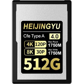512GB CFEXPRESS 4.0 اكتب بطاقة ذاكرة A ، تصل إلى 1750 ميجابايت/ثانية سرعة قراءة وسرعة كتابة 1750 ميجابايت/ثانية لـ 4K 120p ، 8K 30p تسجيل لكاميرات Alpha & FX
