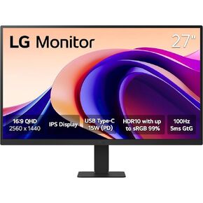 LG 27GN800-B ULTRAGEAR 27 بوصة QHD (2560x1440) IPS 144Hz 1MS MAMING MONITION