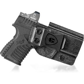Springfield XD-S 3.3'' Holster IWB KYDEX Holster Optics Cut for Springfield XDS 3.3", Inside Waistband Appendix Carry Holster XDS, Adjustable Cant & 'Posi-Click' Retention, Right/Left Hand Optional