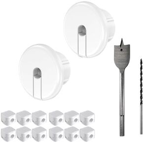 16Pcs Starlink Cable Routing Kit，for 3/4-inch Wall Holes，Starlink Mounting Kit for Cables Pass Through， Includes 3/4" Spade Bit, Wall Cord Receptacle and Cable Routing Tool (White)