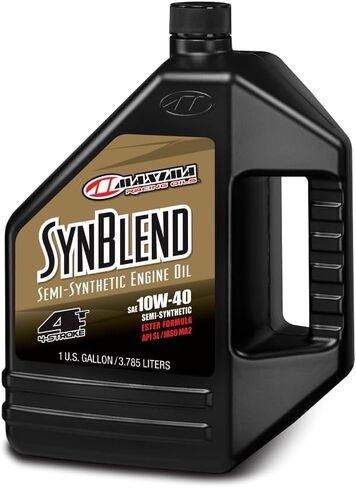 Maxima Racing Oils 349128B-2PK Syn Blend4 10w40 Synthetic Blend Motorcycle Engine Oil 1G Bottle, 2-Pack in Saudi Arabia