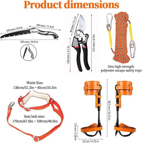Tree Climbing Spikes,Tree Climbing Kit,Tree Climbing Gear,Suitable for Fruit Picking,Tree Climbing,Hunting in Kuwait