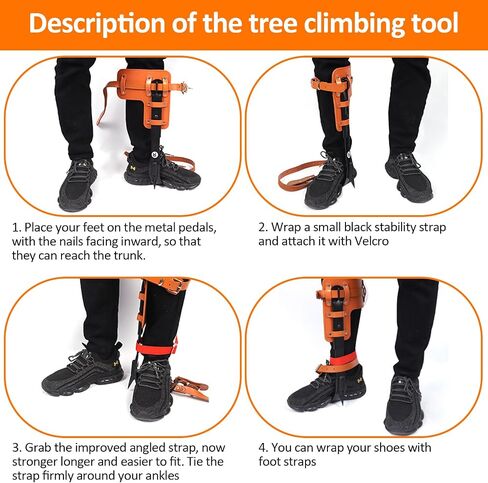 Tree Climbing Spikes,Tree Climbing Kit,Tree Climbing Gear,Suitable for Fruit Picking,Tree Climbing,Hunting in Kuwait