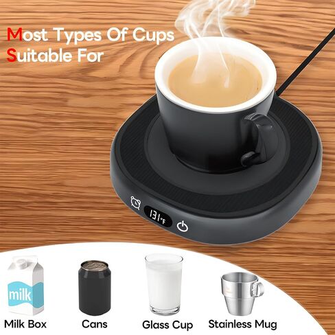 131℉/55℃ Mug Warmer Coffee Cup Warmer for Desk Black Pink Cup Warmer Home Office (Black) in Kuwait
