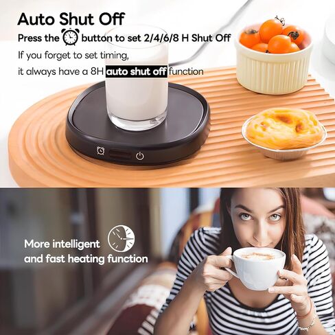 131℉/55℃ Mug Warmer Coffee Cup Warmer for Desk Black Pink Cup Warmer Home Office (Black) in Kuwait