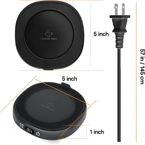 131℉/55℃ Mug Warmer Coffee Cup Warmer for Desk Black Pink Cup Warmer Home Office (Black) in Kuwait