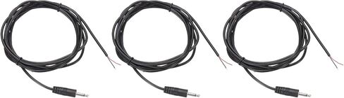 Dmiotech 2pcs 3.5mm 1/8 "الذكور موصل مقبس الموصل كابل الصوت 2 عمود أحادي AUX استبدال الكابلات العارية لسماعات الرأس سماعة الرأس أذن 0.3 م/1 قدم أسود in Kuwait