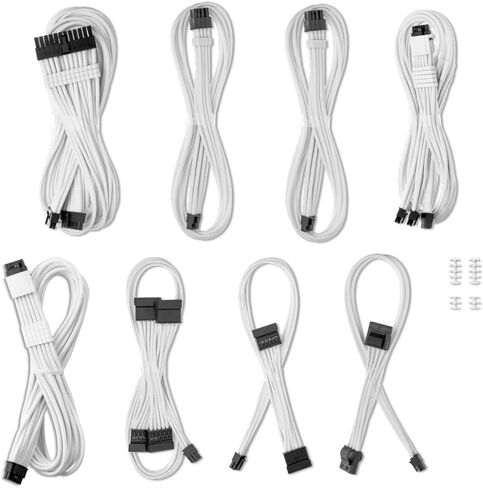 Cablemod E-series Pro Modflex Sleeved 12V-2x6 12VHPWR Dual StealthSense Kit لـ EVGA G / G+ / P+ / T (أسود+ أحمر) in Kuwait