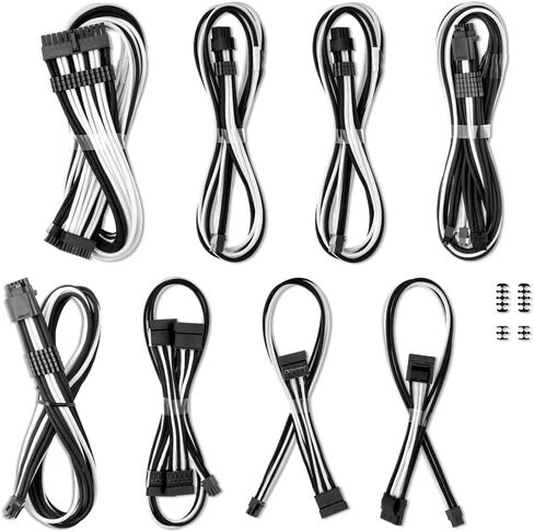 Cablemod E-series Pro Modflex Sleeved 12V-2x6 12VHPWR Dual StealthSense Kit لـ EVGA G / G+ / P+ / T (أسود+ أحمر) in Kuwait