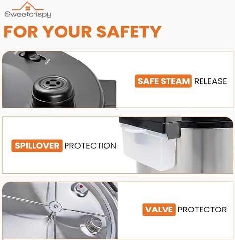 Sweetcrispy 6 Qt ضغط الضغط الكهربائي 12-في 1 الطباخات الكهربائية متعددة ، الأرز باخرة زبادي الفولاذ المقاوم للصدأ ، شريحة جديدة in Kuwait