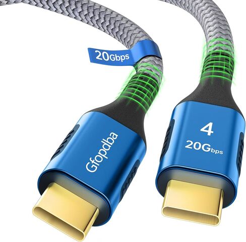40 جيجابت في الثانية من كابل Thunderbolt 4 6.6 قدم ، شحن 240W ، 8K@60Hz ، 4K@144Hz ، كابل عرض USB C ، كابل USB4 لسلسلة iPhone 16/15 ، MacBook Air ، iPad ، Samsung in Kuwait