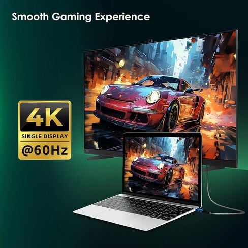 40 جيجابت في الثانية من كابل Thunderbolt 4 6.6 قدم ، شحن 240W ، 8K@60Hz ، 4K@144Hz ، كابل عرض USB C ، كابل USB4 لسلسلة iPhone 16/15 ، MacBook Air ، iPad ، Samsung in Kuwait