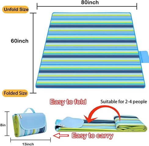 Picnic Blanket|Beach Mat|Picnic Blanket for Indoor and Outdoor, 80" x 57" Sandproof Waterproof Larger Mat for Beach, Travel, Camping, Hiking, Park Grass,Handy Mat Tote, Foldable. (Red Plaids) in Saudi Arabia