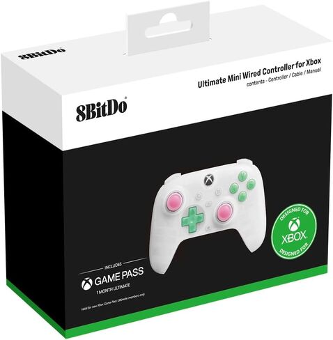 وحدة تحكم سلكية Mini Mini Mini 8Bitdo مع Xbox مع RGB Fire Fire Ring ، Hall Effect Bownsticks ومشغلات ، لسلسلة Xbox X | S ، Xbox One ، Windows 10/11 - مرخص رسميًا (وردي شفاف) in Kuwait