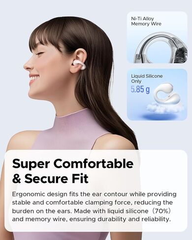 SoundPEATS PearlClip Pro Ear Ultra Open Ear Earbuds Wireless Headphones Bluetooth 5.4 Earphones Clip On Ear Buds with Mic, IPX5 Waterproof, 24 Hrs Play for Runing Cycling Fiteness in Kuwait