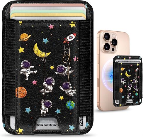 Toycamp متوافق مع حامل البطاقة المغناطيسية Magsafe Wallet - محفظة هاتف جلدية للنساء iPhone Girls Cute Slim Magnet Rfid بطاقة الائتمان لـ Apple 16/15/14/13/12 حالة الهاتف ، تنمو زهرة in Kuwait