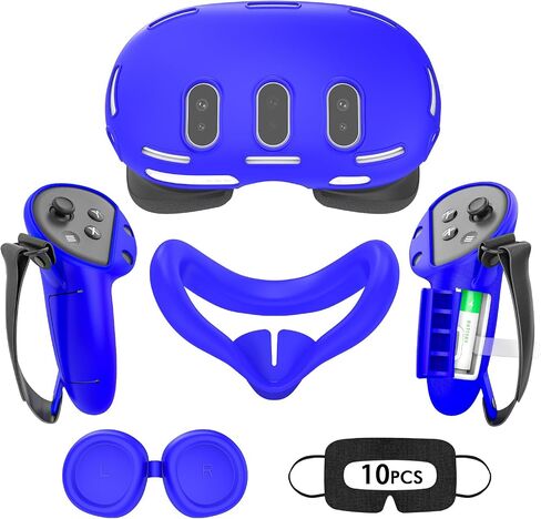 مجموعة Silicone Cover for Meta Quest 3 ، تصميم محدد للحماية الكاملة للبحث 3 ، 4 في 1 غطاء واقي من إكسسوارات VR لـ Oculus Quest 3 ، هدية مثالية لعيد الميلاد وعيد الميلاد (فانتوم) in Kuwait