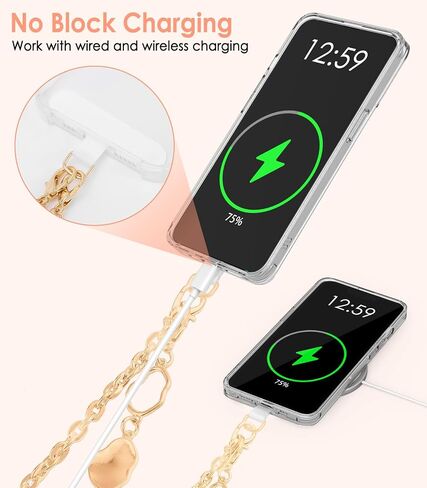 MoKo Phone Chain Crossbody, Metal Cell Phone Lanyard, Universal Phone Lanyard Strap for iPhone, Samsung, Most Smartphones, Phone Crossbody Strap × 1, Wrist Strap x 1, Lanyard Patches × 2, Silver in Saudi Arabia