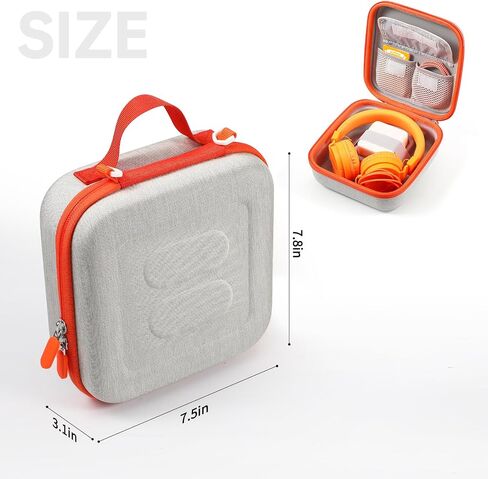 حالة صلبة متوافقة مع yoto mini Kids Audio Music Player & yoto سماعة رأس ، حالة تخزين السفر للأطفال يلعب بطاقات Audiobook Cards ، Orange in Kuwait