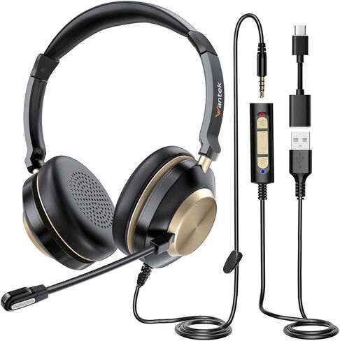 سماعات الرأس مع الميكروفون ، سماعات رأس USB مع الميكروفون ، سماعة الكمبيوتر مع ميكروفون إلغاء الضوضاء للكمبيوتر المحمول ، أدوات التحكم في الخط. in Kuwait
