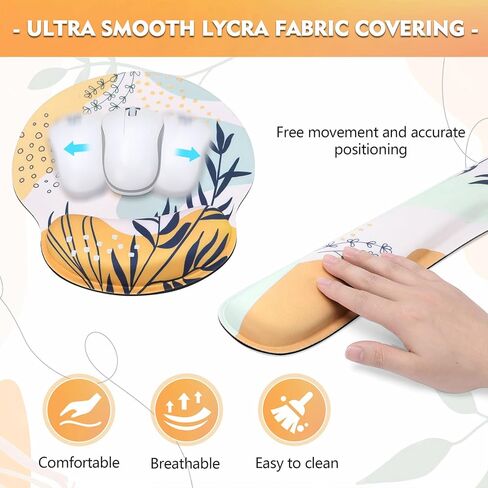 Mouse Pad and Keyboard Wrist Rest - Wrist Rest for Computer Keyboard, Ergonomic Mouse Pad & Keyboard Pad, Memory Foam Wrist Support for Comfy Typing (Mouse pad Set, Classic Black) in Kuwait