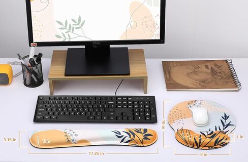 Mouse Pad and Keyboard Wrist Rest - Wrist Rest for Computer Keyboard, Ergonomic Mouse Pad & Keyboard Pad, Memory Foam Wrist Support for Comfy Typing (Mouse pad Set, Classic Black) in Kuwait