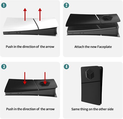 غطاء اللوحة الوجه لغطاء PS5 Slim Digital Faceplates مع فتحات صدمة صدمية مقاومة للصدمات. in Kuwait